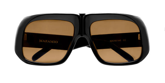 Mazamio Aviator Jango Sunglasses - Black with Brown Tint